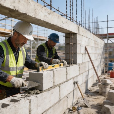 Monter un mur porteur en blocs béton avec chaînages et linteaux